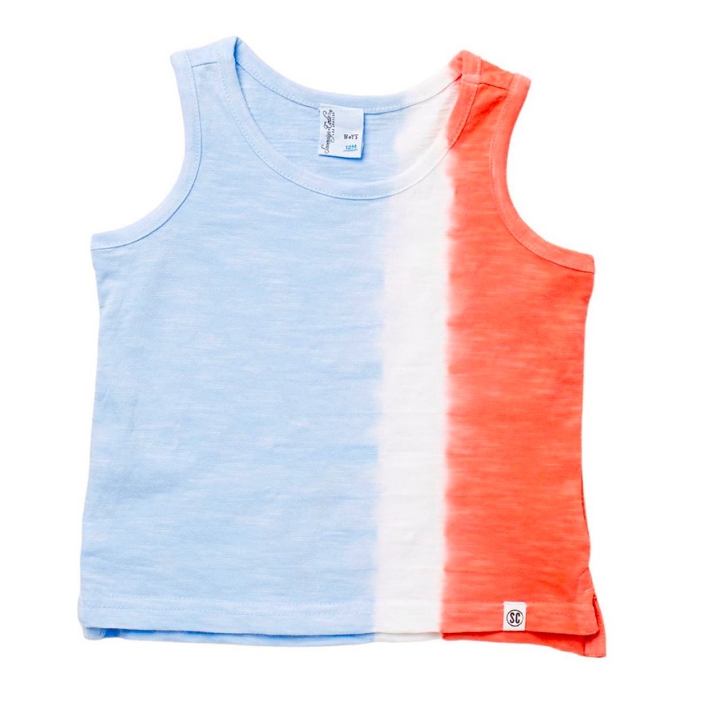 🇺🇸🇺🇸❤️💙🤍Red white & blue tie dye striped tank- 4th of July 🤍❤️💙🇺🇸🇺🇸